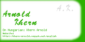 arnold khern business card